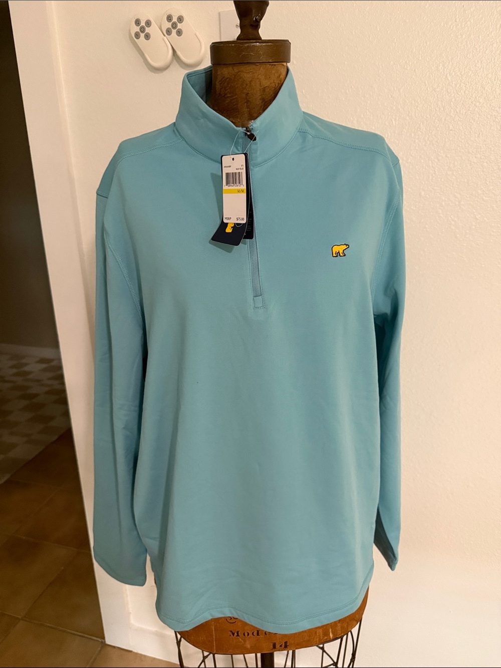 Light Blue Lightweight Quarter-Zip Shirt Jacket - Unbranded